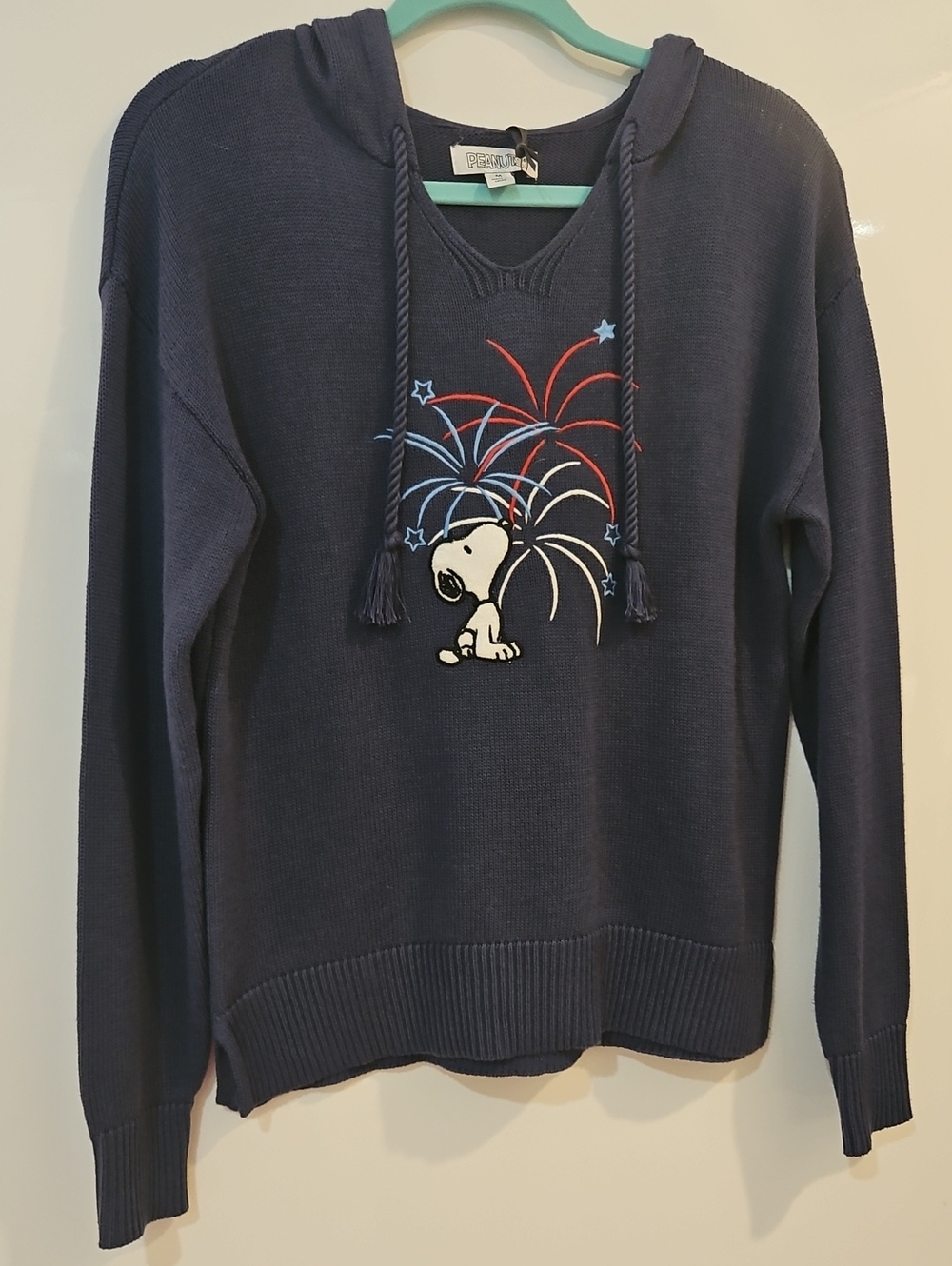 Peanuts Snoopy Hoodie Sweater with Firework Embroidery